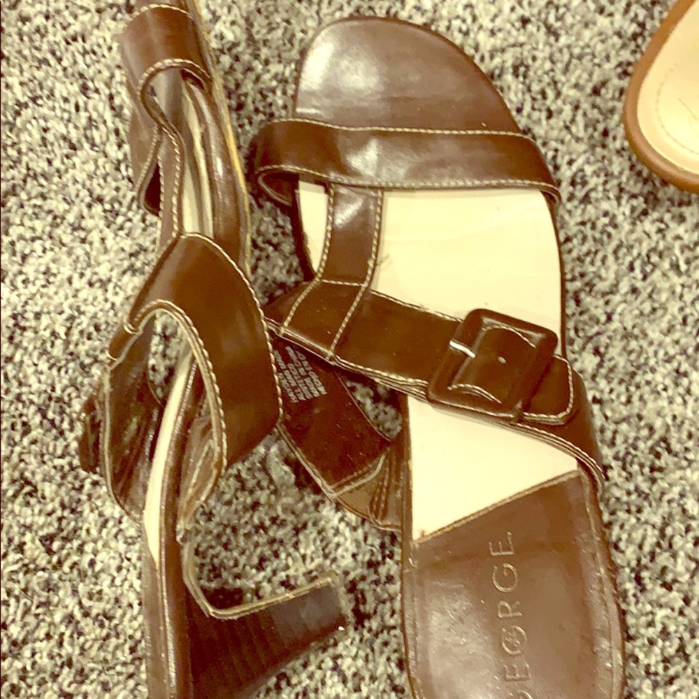 Size 8 summer heel sandals.